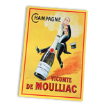 Vintage Metal Sign - Retro Advertising Champagne Vicomte De Moulliac Sign