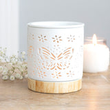 White Butterfly Design Oil & Wax Melt Burner