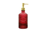 Red Glass Soap Dispenser