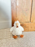 Curled Fur Fabric Brown Chicken Doorstop