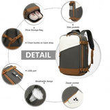 WATER-RESISTANT FUNCTIONAL BACKPACK WITH SHOE COMPARTMENT AND USB CHARGING PORT - GREY