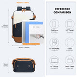 WATER-RESISTANT FUNCTIONAL BACKPACK WITH SHOE COMPARTMENT AND USB CHARGING PORT - NAVY