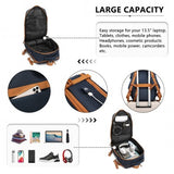 WATER-RESISTANT FUNCTIONAL BACKPACK WITH SHOE COMPARTMENT AND USB CHARGING PORT - NAVY