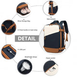 WATER-RESISTANT FUNCTIONAL BACKPACK WITH SHOE COMPARTMENT AND USB CHARGING PORT - NAVY