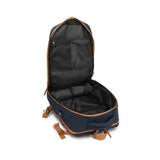 WATER-RESISTANT FUNCTIONAL BACKPACK WITH SHOE COMPARTMENT AND USB CHARGING PORT - NAVY