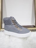 Lace Up  Fluffy High Top Trainers