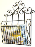 Black Scroll Wall Hanging Single Section Magazine Rack