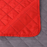 vidaXL Double-sided Quilted Bedspread Red and Grey 220x240 cm