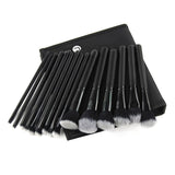 15Pcs Black Travel Makeup Brushes Woman Set With Bag Foundation Eyeliner Eyeshadow