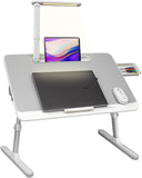 Lap board desk for bed - Lap desk with LED Light & Drawer + Use for Study - Tray lap table