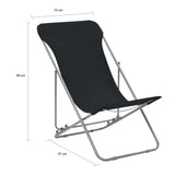 vidaXL Folding Beach Chairs 2 pcs Steel and Oxford Fabric Black