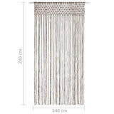 vidaXL Macrame Curtain Taupe 140x240 cm Cotton