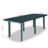 vidaXL Garden Table Green 210x96x72 cm Plastic