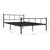 vidaXL Bed Frame without Mattress Black Metal 160x200 cm