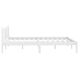 vidaXL Bed Frame without Mattress White Solid Wood Pine King Size