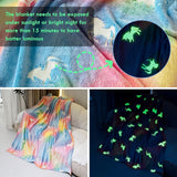 Glow In The Dark Throw Blanket, Large Sofa throws - Blanket For Girls, Luminous Kids Blanket, Soft Blankets For 3,4,5,6,7,8,9,10 Year Old Girl Birthday Christmas Thanksgiving Gifts, 50 X 60 Inches