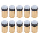 10pcs Billiards Snooker Pool Cue Pole Tip Replacement Parts Screwon Copper PU Leather(10MM )