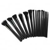 15Pcs Black Travel Makeup Brushes Woman Set With Bag Foundation Eyeliner Eyeshadow