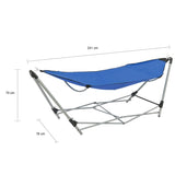 vidaXL Hammock with Foldable Stand Blue