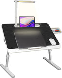 Lap board desk for bed - Lap desk with LED Light & Drawer + Use for Study - Tray lap table