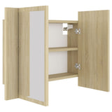 vidaXL LED Bathroom Mirror Cabinet Sonoma Oak 60x12x45 cm Acrylic