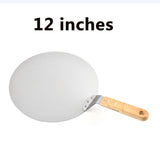 Stainless Steel Pizza Paddle Peel Bakers BBQ Oven Restaurant Tray Wooden Handle