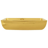 vidaXL Wash Basin 71x38x13.5 cm Ceramic Gold