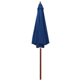 vidaXL Garden Parasol with Wooden Pole 300x258 cm Blue