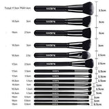 15Pcs Black Travel Makeup Brushes Woman Set With Bag Foundation Eyeliner Eyeshadow