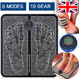 EMS Foot Massager Mat Electric Pad Blood Muscle Circulation Relief Pain LED USB