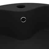 vidaXL Luxury Wash Basin with Overflow Matt Black 36x13 cm Ceramic