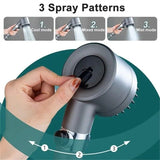 3 Modes Black Shower Head With Filter High Pressure Water Saving Massage Body Scalp