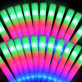 50-100pc LED Foam Sticks Flashing MultiColor Glow In Dark Light Up Party Concert