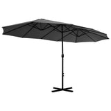 vidaXL Garden Parasol with Aluminium Pole 460x270 cm Anthracite