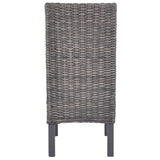 vidaXL Dining Chairs 2 pcs Brown Kubu Rattan and Mango Wood