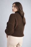 Buttons Long Sleeves Chunky Knit Top