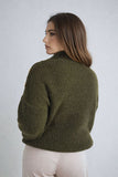 Buttons Long Sleeves Chunky Knit Top