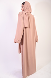 Long Sleeve Closed Abaya Maxi Dress With Embellished Piping