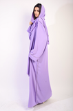 Long Sleeve Closed Abaya Maxi Dress With Embellished Piping