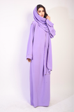 Long Sleeve Closed Abaya Maxi Dress With Embellished Piping