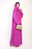 Long Sleeve Closed Abaya Maxi Dress With Embellished Piping