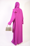 Long Sleeve Closed Abaya Maxi Dress With Embellished Piping