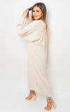 Chunky Knitted Balloon Sleeve Long Maxi Cardigan