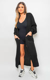 Chunky Knitted Balloon Sleeve Long Maxi Cardigan