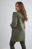 Open Front Folded Sleeve Jacket with Pockets