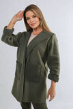 Open Front Folded Sleeve Jacket with Pockets