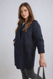 Open Front Folded Sleeve Jacket with Pockets