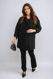 Open Front Folded Sleeve Jacket with Pockets