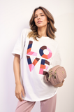 Oversized Love Slogan Print Top