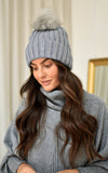 Faux Fur Lined Beanie Rhine Stone Hat